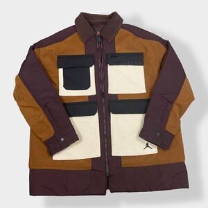 Nike Jordan Cozy Girl Colorblock Jacket Brown Black White size Small DJ2723-204